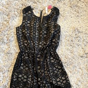 NEWSmall romper shorts - black and cream lace!